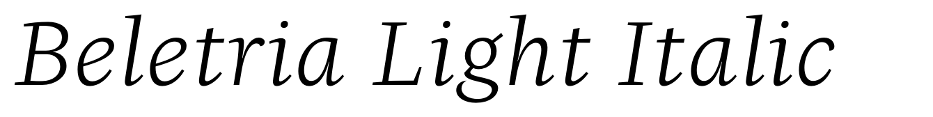 Beletria Light Italic